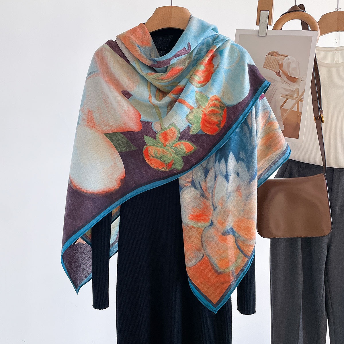 Damski kwadratowy szal z vinta – Shawl Wrap Winter recenzja i cena